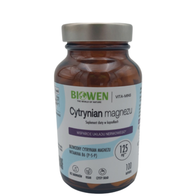 Biowen Cytrynian Magnezu z witaminą B6 - 100 kapsułek
