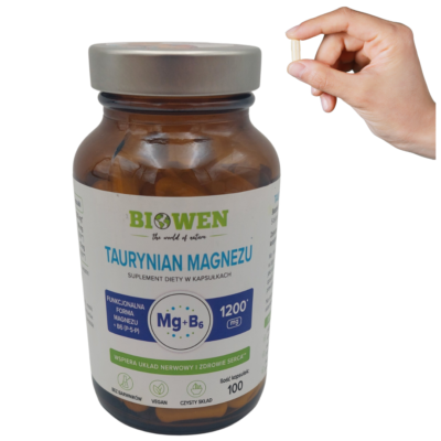 Biowen Taurynian magnezu + wit. B6 (P-5-P)100 kapsułek dla wsparcia zdrowia
