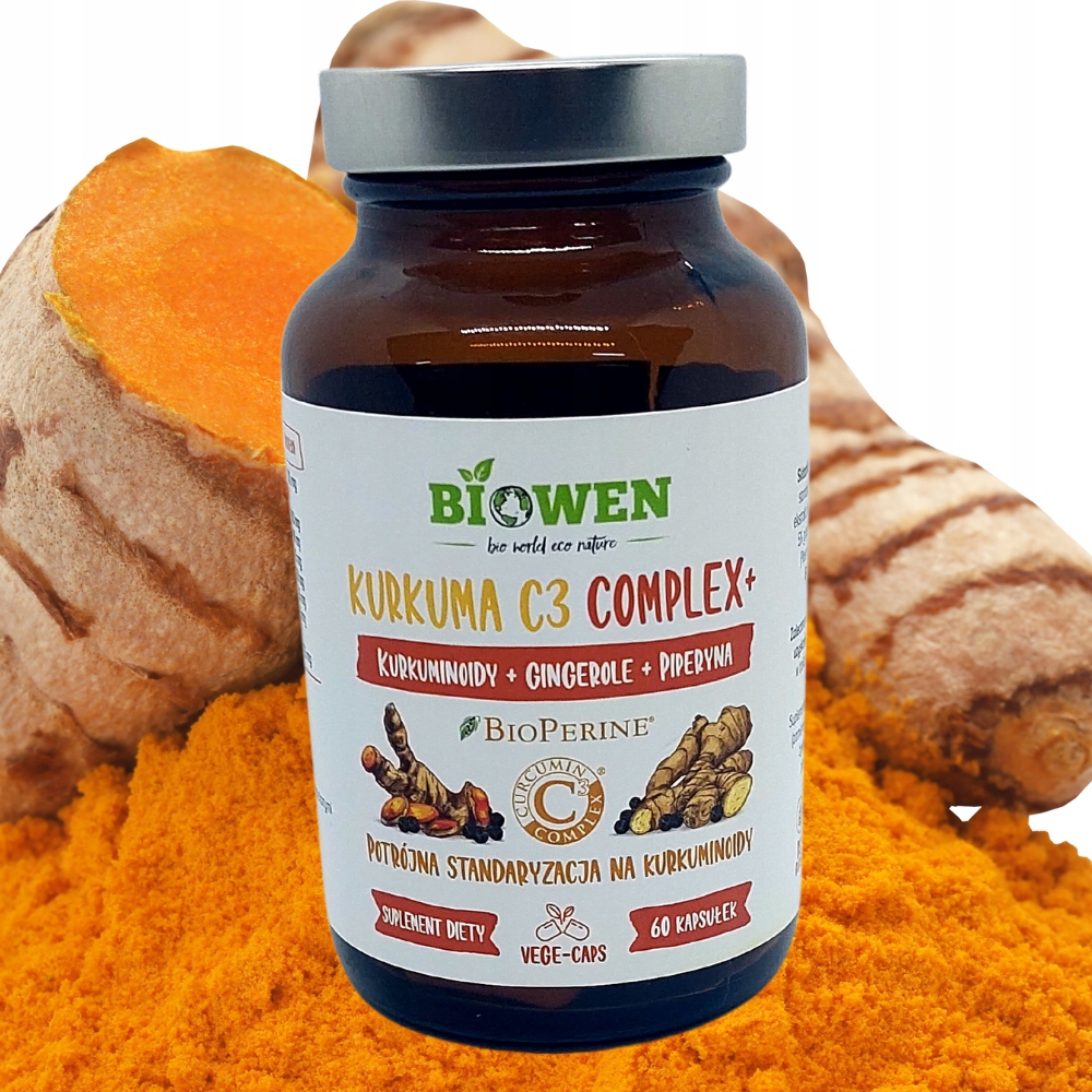Biowen Kurkuma C3 Complex+ z piperyną BioPerine i imbirem 60 kapsułek - obrazek 2