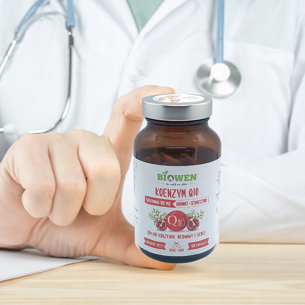 Biowen Koenzym Q10 100 mg z serdecznikiem i granatem 100 kapsułek - obrazek 3