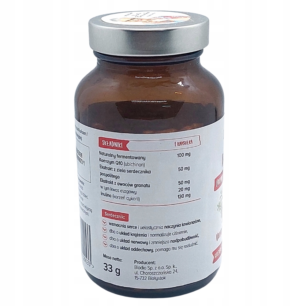 Biowen Koenzym Q10 100 mg z serdecznikiem i granatem 100 kapsułek - obrazek 6