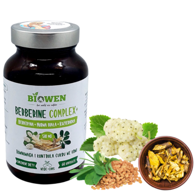 Biowen Berberine Complex+ 510 mg z kozieradką i morwą białą - 60 kapsułek
