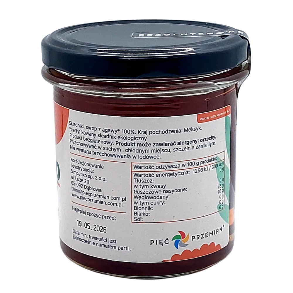 Syrop z agawy BIO Pięć Przemian 380g 100% Naturalny do deserów i naleśników - obrazek 5