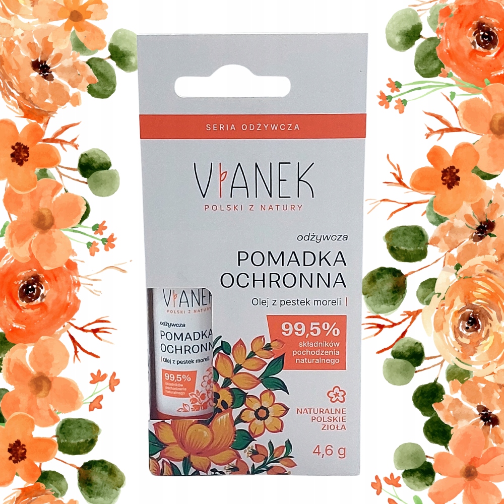 Vianek odżywcza pomadka ochronna do ust z olejem z pestek moreli 4,6 g