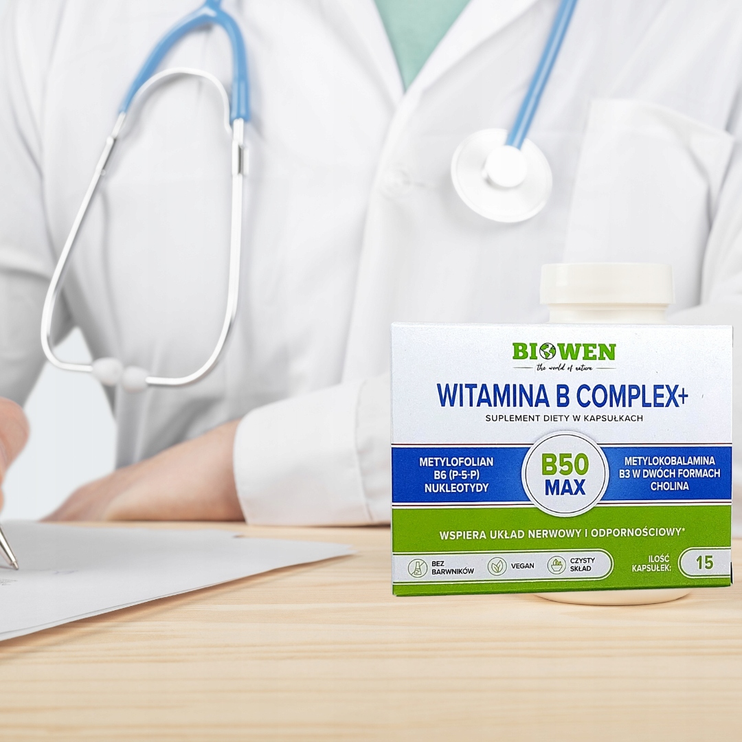 Witamina B Complex+ Biowen 15 kaps witaminy na układ nerwowy, na odporność - obrazek 2