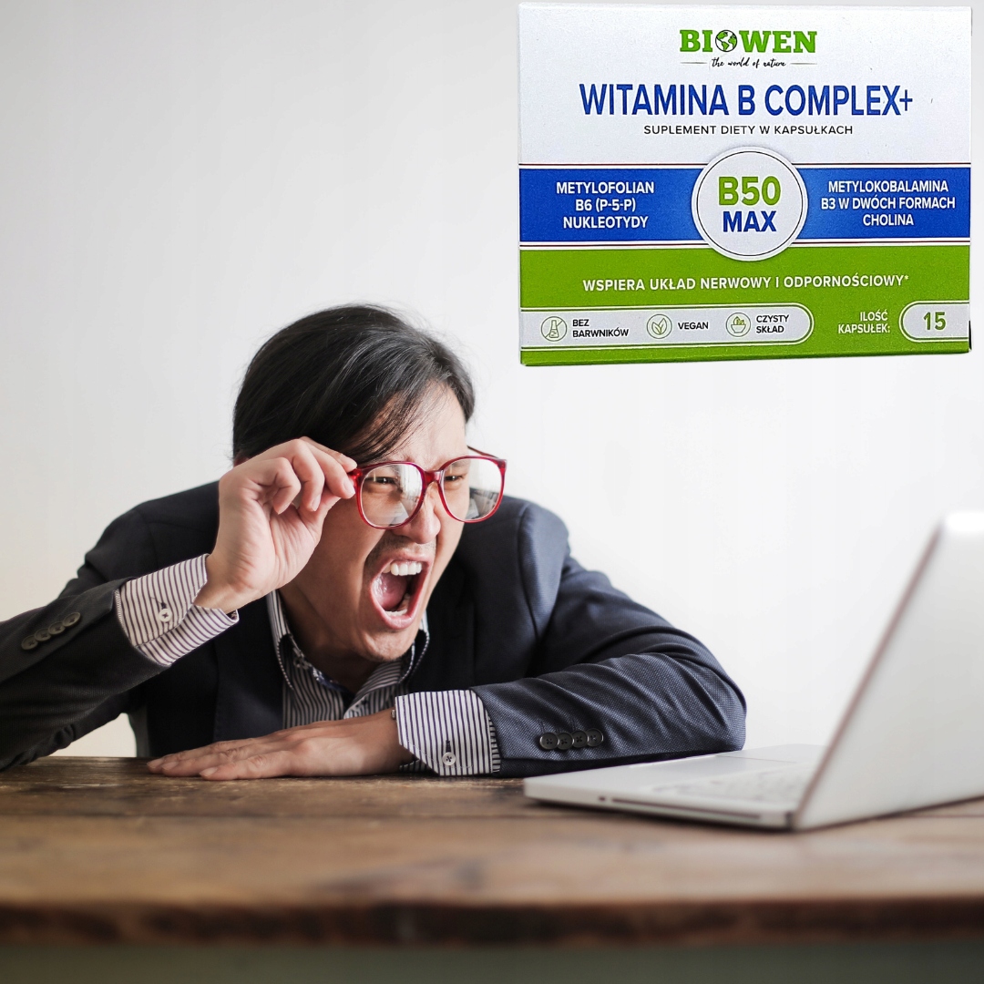 Witamina B Complex+ Biowen 15 kaps witaminy na układ nerwowy, na odporność - obrazek 6