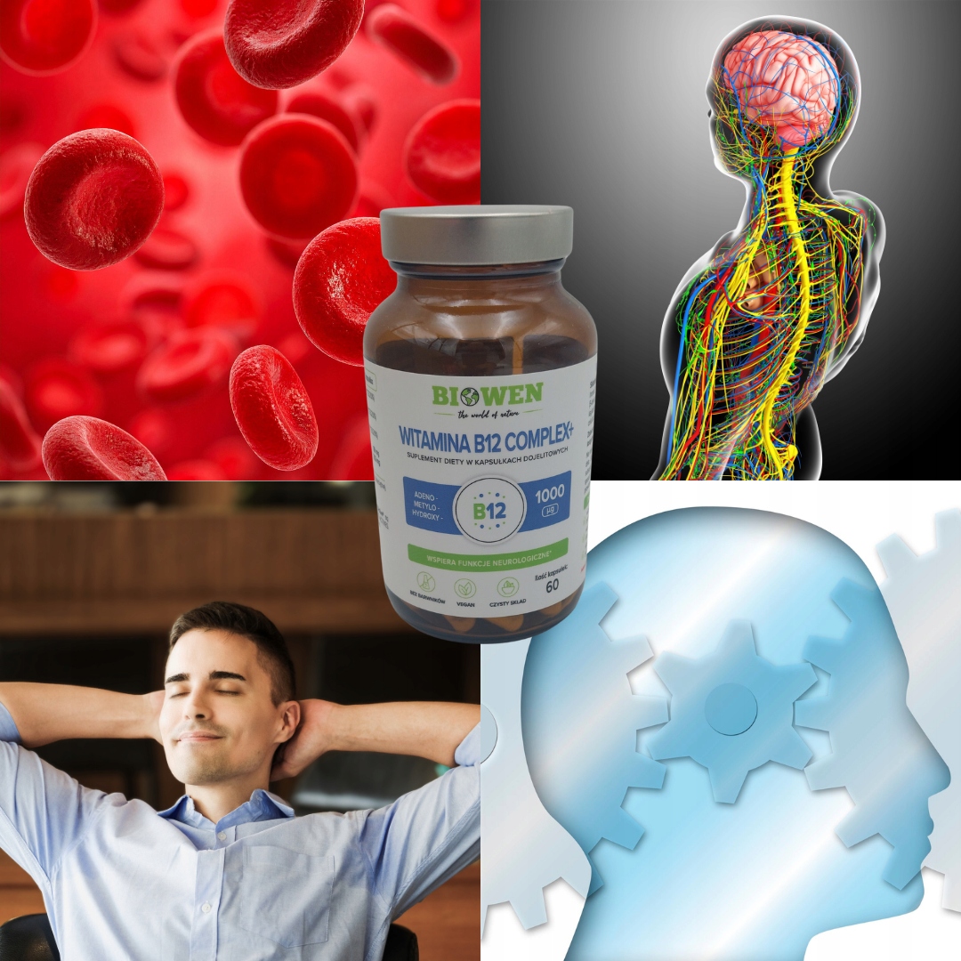 Biowen Witamina B12 Complex+ 3 bioaktywne formy B12 + witamina C i błonnik - obrazek 4
