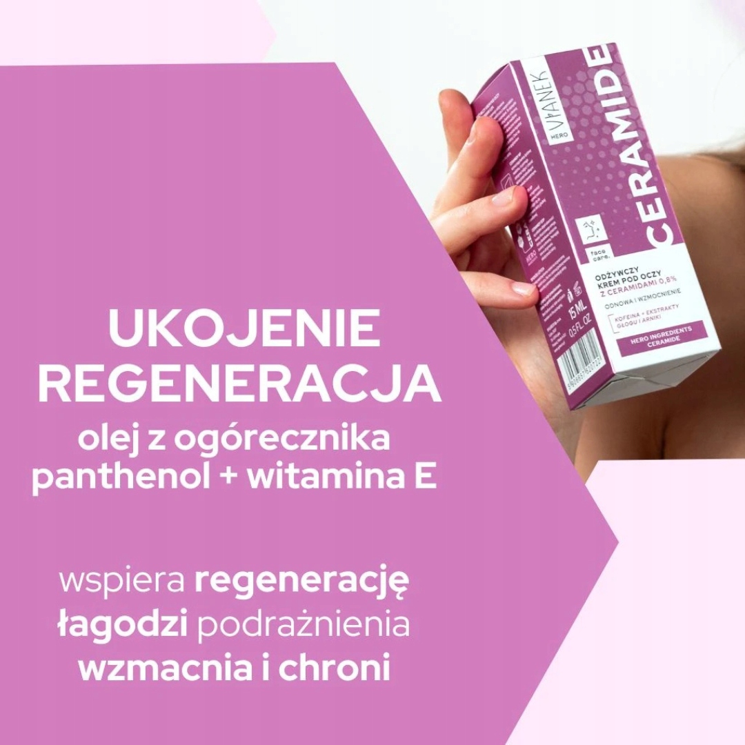 VIANEK HERO Krem pod oczy z ceramidami 15 ml - na cienie i obrzęki - obrazek 3