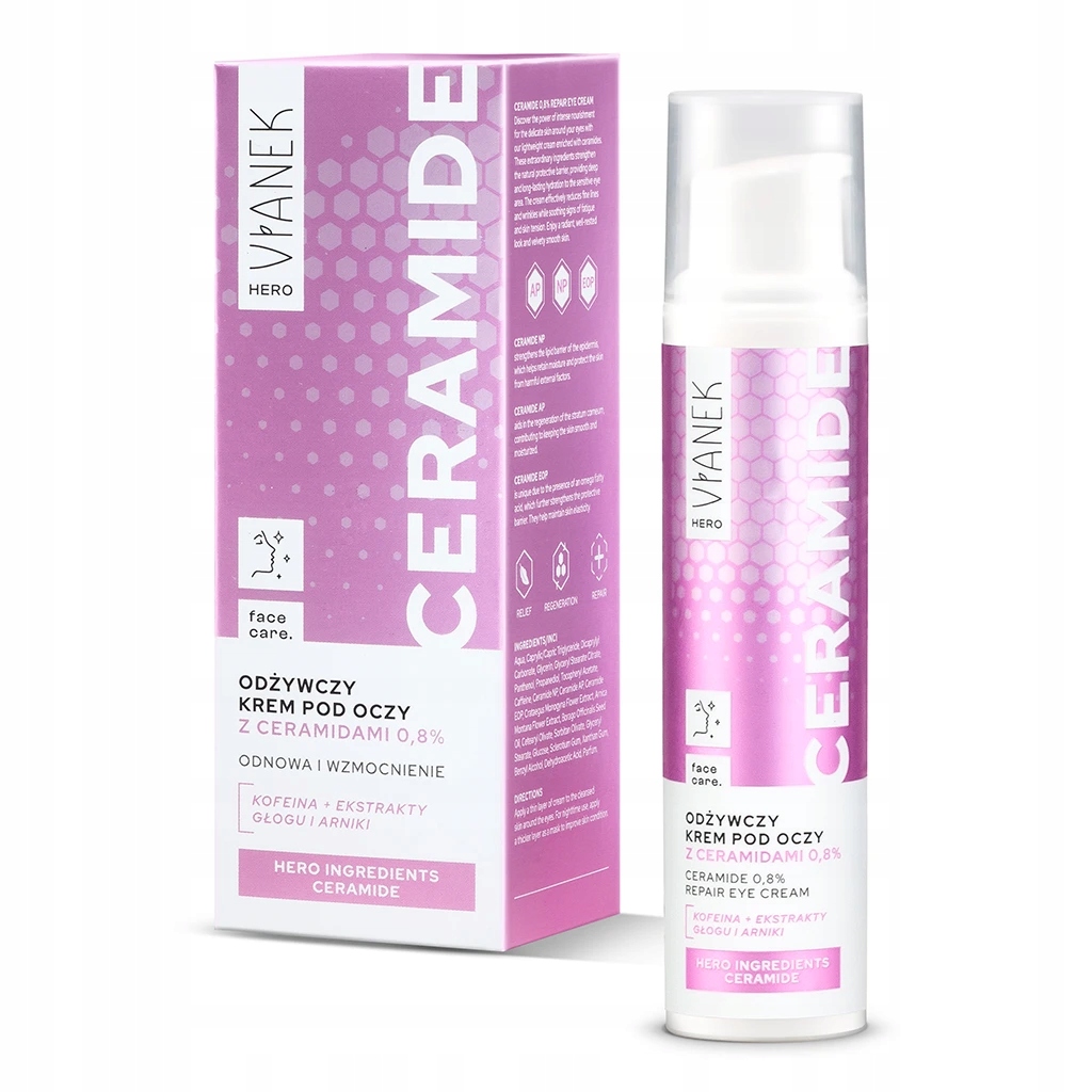 VIANEK HERO Krem pod oczy z ceramidami 15 ml - na cienie i obrzęki - obrazek 10