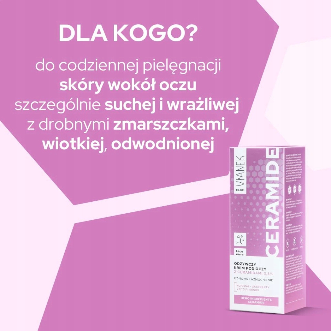 VIANEK HERO Krem pod oczy z ceramidami 15 ml - na cienie i obrzęki - obrazek 2
